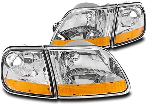 Faros delanteros de repuesto cromados compatibles con Ford F-1501997-2002 Expedition 1997-2002