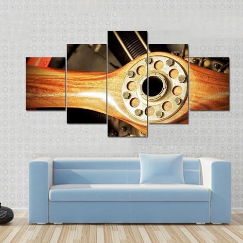 Deco murale salon helice avion en bois pour une ambiance loft industriel chaleureuse