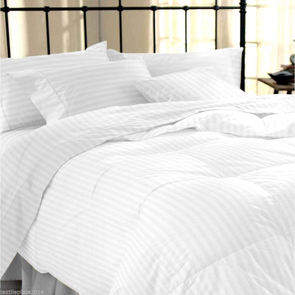Hardeep 300 TC Plain Stripe Glaee Cotton Single Bed Comforter for Home, Hotel & Guest Room (60x90 Inch)-image-39