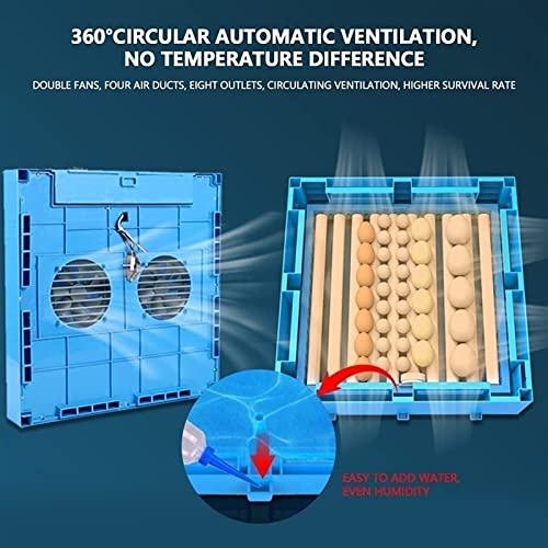 AASSDOO Eierbrutmaschine 320 Eier Automatisch drehende Digitale Brutmaschine Geflügelzüchter mit Temperatur- und… – Bild 4