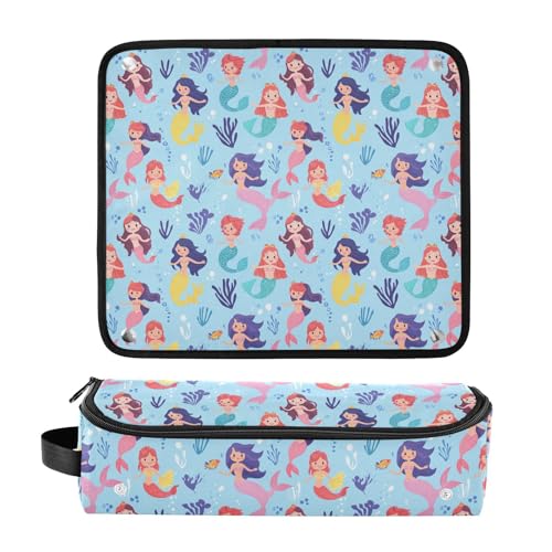Bolsa de viaje resistente al calor Mermaid Marble Hair Tools para planchas, rizadores y accesorios de cuidado capilar, organizador portátil miniatura 3