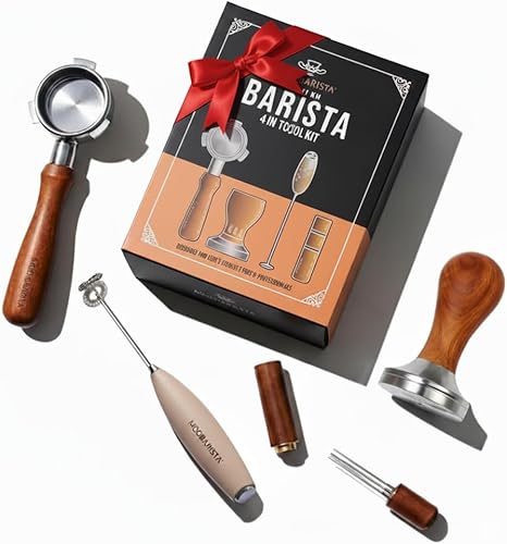 54mm Bottomless Portafilter-Tamper-Milk Frother-WDT Tool-Breville-Rosewood -Bari