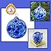 Totally Blown Glassworks Ornament, Handmade Blown Glass, Hanging Tree Holiday Décor, Sun Catcher, Witches Ball, Gazing Orb, Friendship Keepsake, Window Color. (Blue White Powder)