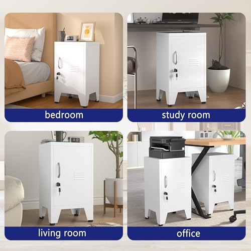 Image of PAOFIN 24.4 inch H Metal Locker Storage Cabinet with 1 Doors, Pantry with Shelves, Storage Cabinet with Adjustable Leveling Foot for Kitchen, Employees, Office, Kids Locker