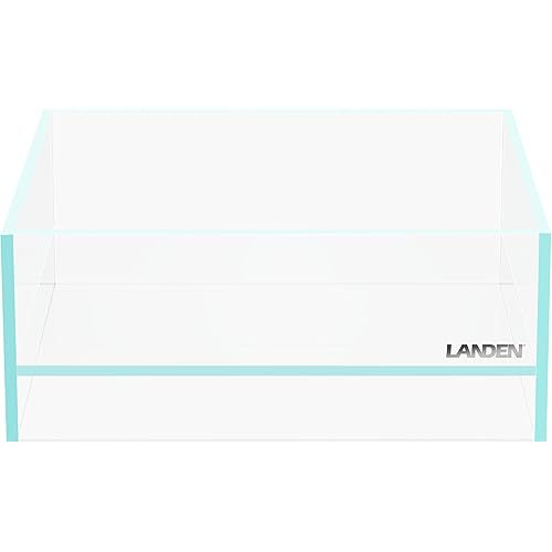 LANDEN Glass Air Rimless Tanks for Mini Paludarium Miniature Aquatic Wonderland Floating Air Aquarium,W7.87×D7.87×H3.15 in(20x20x8cm) 4mm Thickness