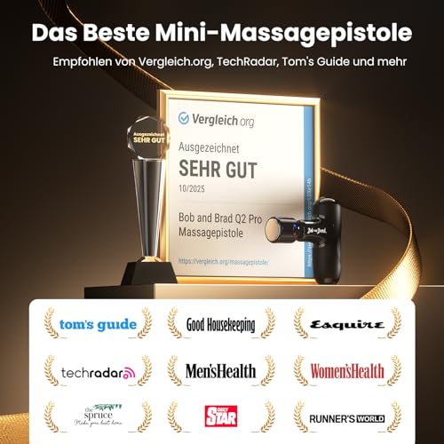 Mini Massagepistole mit Wärme und Kälte, Bob and Brad Q2 Pro Taschengroße Massage Gun für tiefe Gewebemassage, Ultraleiser Percussion Muskel Massagegerät mit Tragetasche zur Muskelentspannung 4