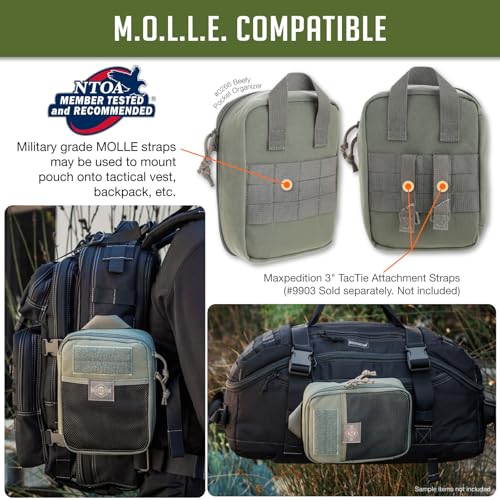 Image of MAXPEDITION Beefy Pocket Organizer, Compact, MOLLE-Compatible, 1000D Nylon Tactical Pouch, Everyday Carry Tool and Gear Storage for Outdoor, Tactical, Survival, 0266