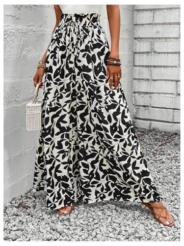 Verdusa Women's Boho Botanical Print Baggy Pants Vacation Wide Leg Loose Trousers with Pockets4