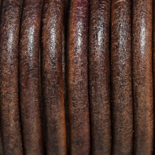 Autentico Leather String Cord for Making Necklace, Bracelets and Jewellery, Genuine Cowhide Leather Round Braided String Bolo Tie Cord Rope for Shoe Laces and DIY Crafts (Brown, 5mm) by Autentico Leather - Image 3