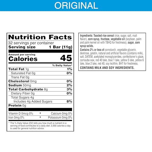 Image of Rice Krispies Treats Crispy Mini Marshmallow Squares, Easter Snacks, Cereal Bars, Original with Colorful Sprinkles, 12.4oz Box (32 Count) (Pack of 2)