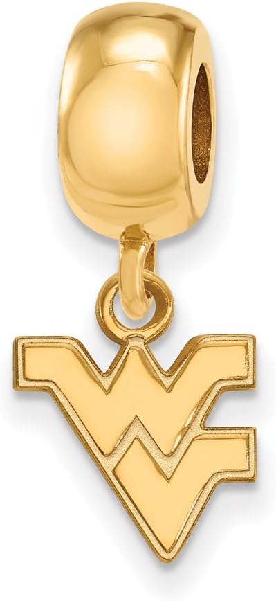West Virginia Bead Charm Extra Small (3/8 Inch) Dangle (Gold Plated)
