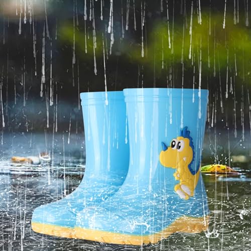 IWIHMIV Girls Rain Boots Kids Slip On Lightweight Water Shoes Comfortable Outdoor Toddler Boys Rain Boots3