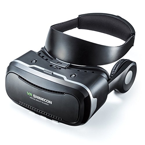 サンワダイレクト 3D VRゴーグル iPhone / Androidスマホ対応 動画視聴 イヤホン付 ヘッドマウント 400-MEDIVR3