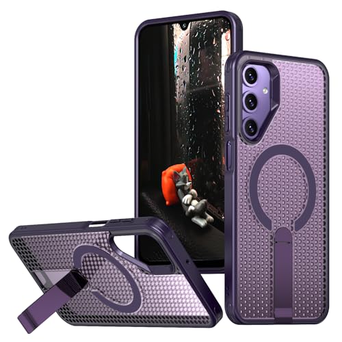 �Ή��@�� Samsung Galaxy A16 / A17 / F17 5G �g�уP�[�X,�u���P�b�g�t���A�}�O�l�b�g���A���M�@�\�t���A�ϏՌ����̃X�}�z�P�[�X Purple