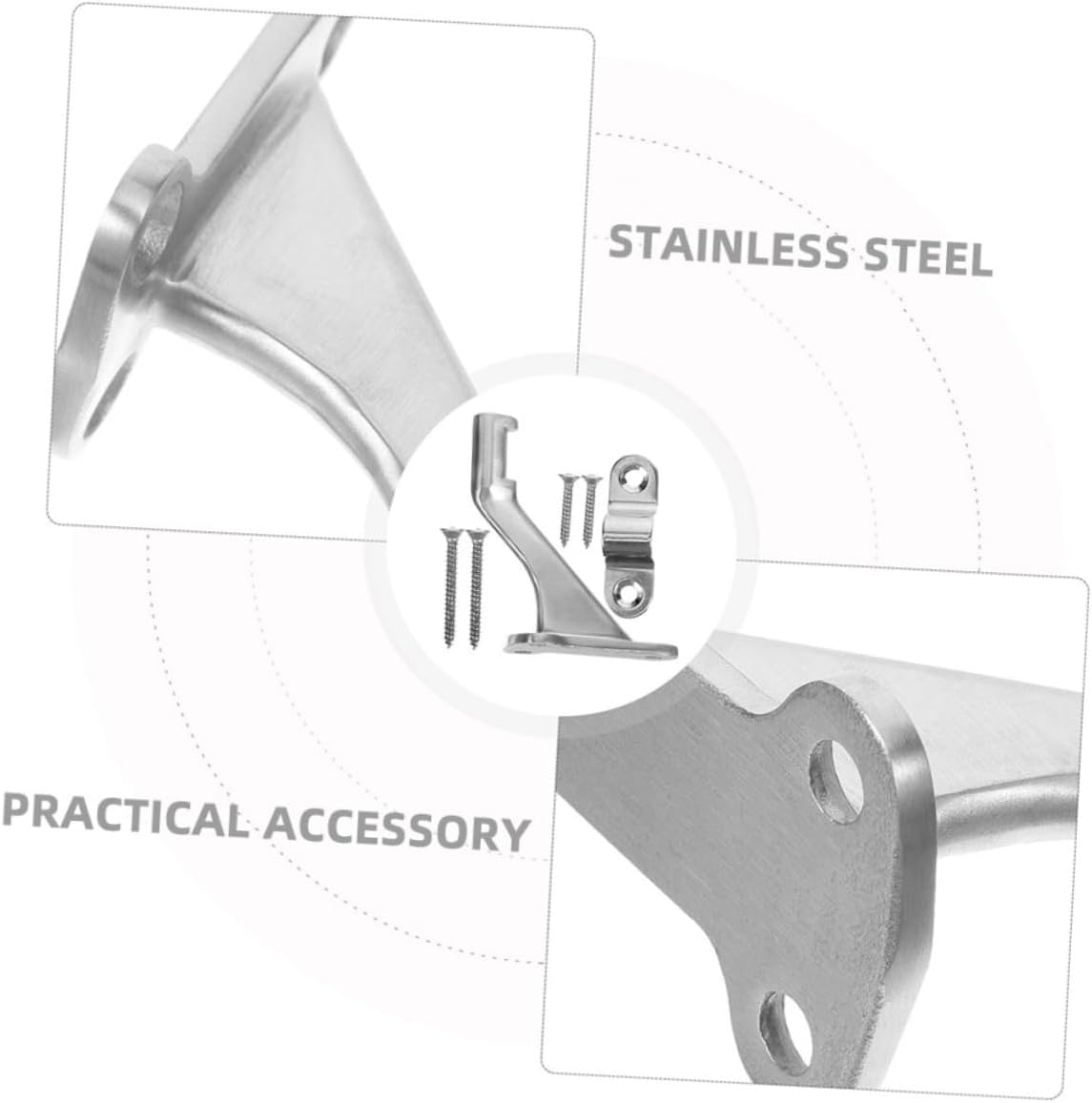 ARTIBETTER 2sets Outdoor Stair Railing Bracket Hand Rail Brackets for Stairs Screw Washers