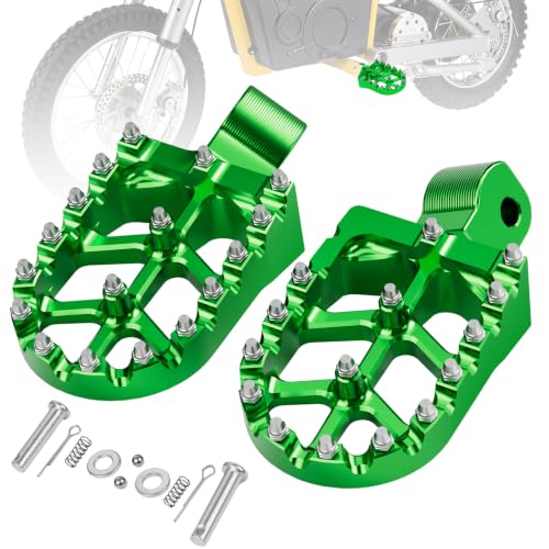 Image of Dirt Bike Foot Pegs CNC for MX650 MX500 SX500, Electric Dirt Bike Heavy Duty Footpegs Rest Pedal for MX 650 500 Green