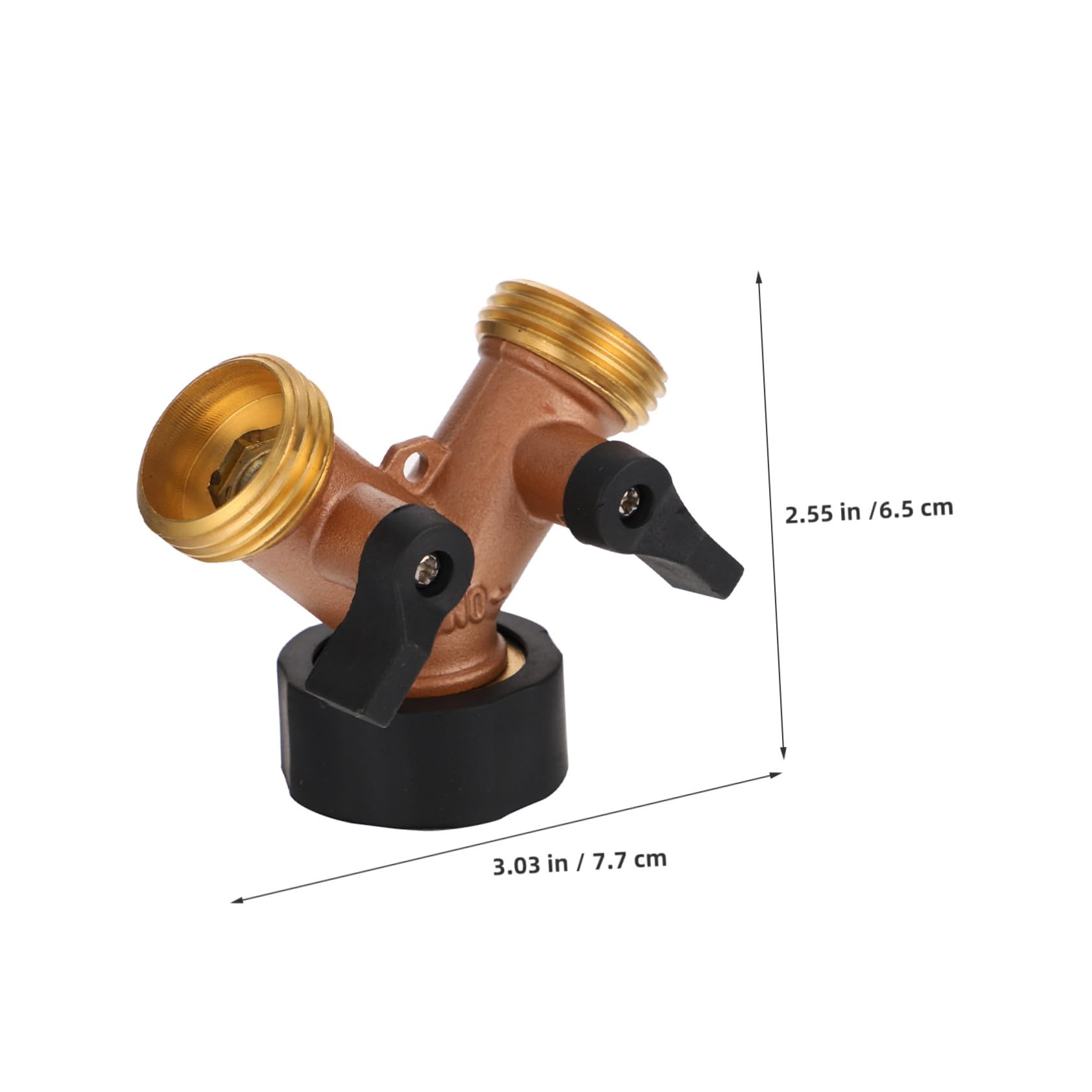 Levemolo 2 Stück Garten Schlauchverteiler aus Messing Kugelhahn Adapter Robuster Wasserschlauch Anschluss für Tropfbewässerung Vielseitige Schlauchverbinder für Gartenbewässerungssysteme