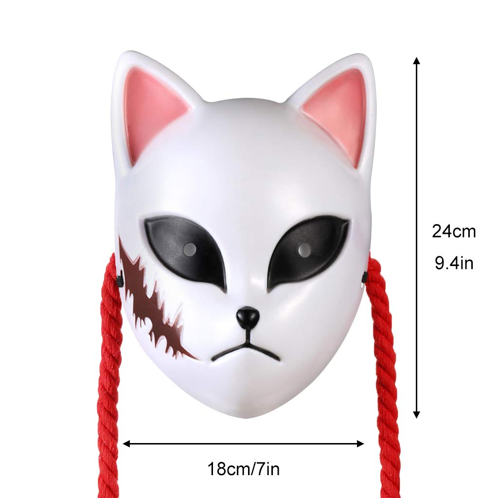 Amazon.co.jp: 鬼滅 お面 鬼滅の刃 錆兎 コスプレ 仮面 樹脂製