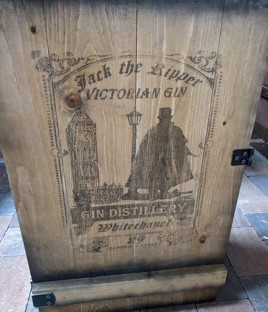 Generisch BARSCHRANK FRACHTKISTE Jack The Ripper Gin KISTE Vintage MINIBAR BAR Holz 74cm H