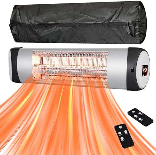 Wall Mounted Propane Patio Heater - Which One Will Transform Your Space? 6 Outdoor Heater for Patio, 1500W Wall-Mounted Heater, Patio Heaters for Outdoor Use, 24H Timer, Waterproof, Carbon Fiber Tube, for Backyard Gazebo Garage Black