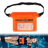 [Cinturón telescópico ajustable] : El cinturón de la bolsa estanca puede ajustar la hebilla liberable a una longitud ideal para la cintura con comodidad. Hace fácil de llevarlos y evita el riesgo de robo.