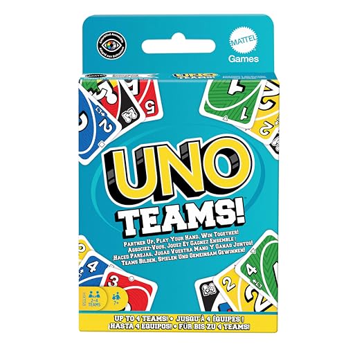 Mattel Games UNO Teams Juego de cartas para noches de juegos,