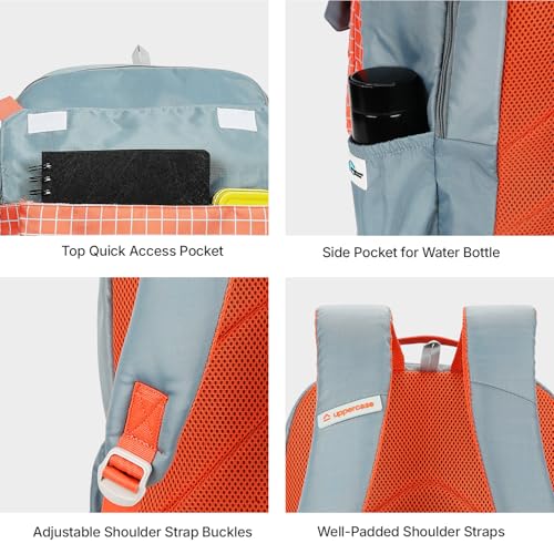 Image of uppercase Campus School Backpack | Well-Padded, Double Compartment with File Sleeve, Organizers, Side Bottle Pocket | For Boys & Girls | 500 Days Warranty