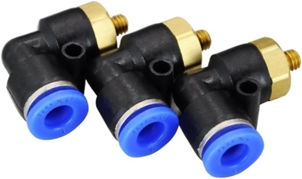 10 Pcs of PL6-M5, 6mm Push in One Touch Connector M5 Thread Pneumatic Quick Fittings