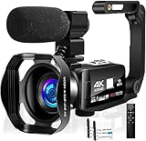 ♪ Cámara multifunción 4K UHD: la cámara de vídeo captura tus maravillosos momentos en una resolución de 4 K/60 FPS/48 MP. Con el zoom digital de 18 aumentos, puedes aumentar y disminuir para ver objetos lejanos con mayor claridad. Además, esta cámara de vídeo cuenta con numerosas funciones que ayudan a grabar, incluyendo cámara lenta, disparo continuo, disparador automático, efectos especiales de color, cámara lenta y mucho más.
