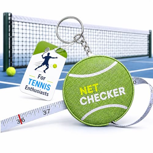 Scoring Right Tennis Net Height Mini Measuring Tape and Keyring, Portable 59 Inch Flexible Measuring...