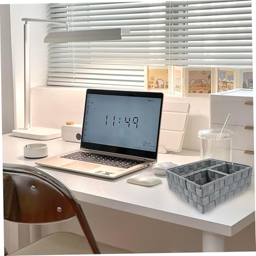 Boîtes de rangement de bureau gris porte-objets divers plastique multifonctions