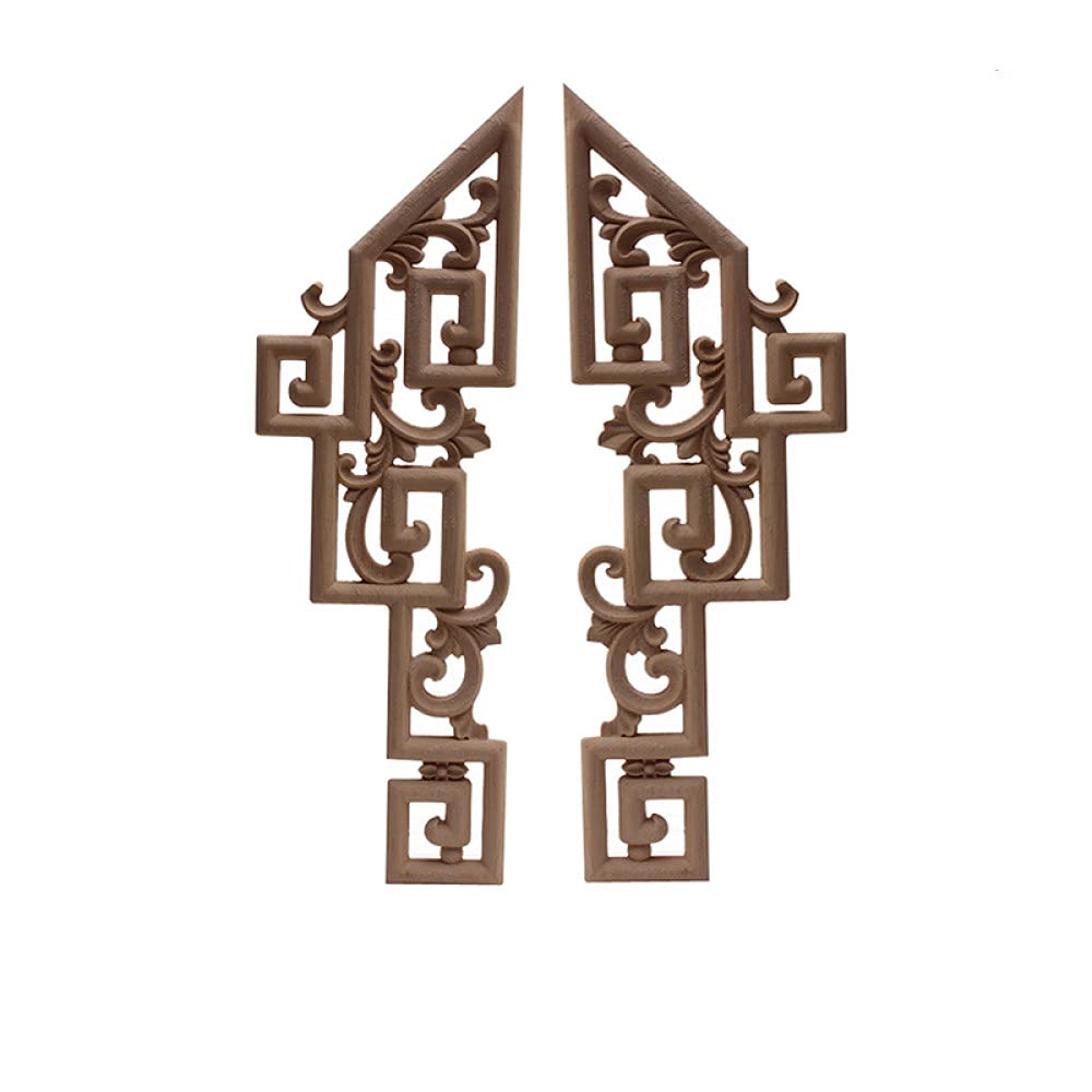 Moulures en bois et appliques sculptées rétro au motif floral pour décoration de menuiserie