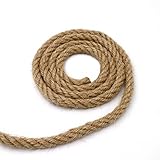 KINGLAKE 32 Feet 100% Natural Thick Jute Hemp Rope 8MM Strong String Craft Twine for DIY & Arts Crafts,Christmas Gift Packing,Cat Scratch Post, Bundling,Floristry