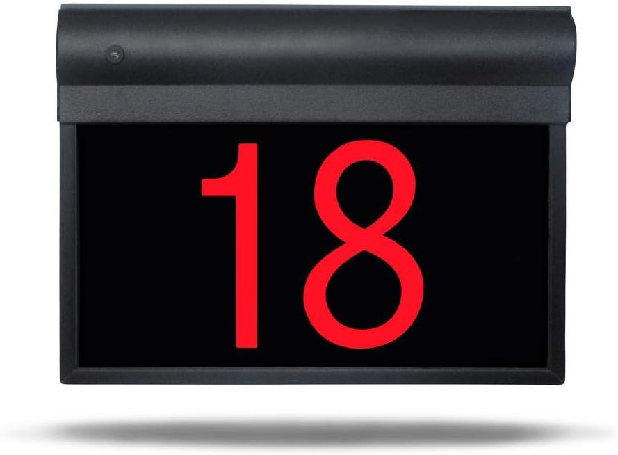 Personalized and Customized Illuminated LED Address Sign (Electrical), Classic Style, 10 Inch, Bright Red