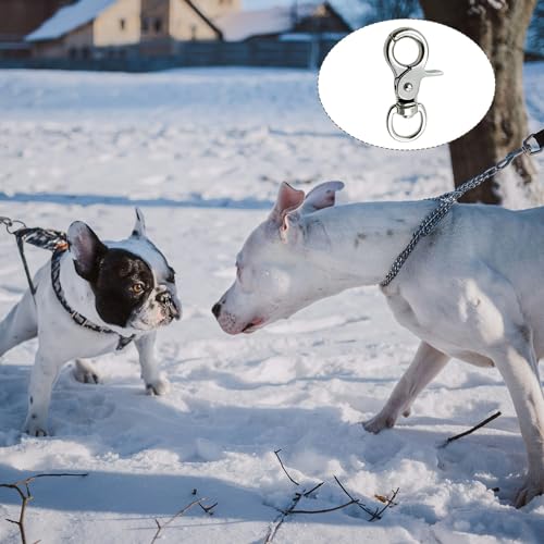 Scherenkarabiner, Karabinerhaken Wirbelkarabine, Zinklegierung Scherenkarabiner, mit Dreh-Gelenk/Dreh-Kopf, für Hundekette, Katzengürtel, Schlüsselketten, Silber (5 Stück)