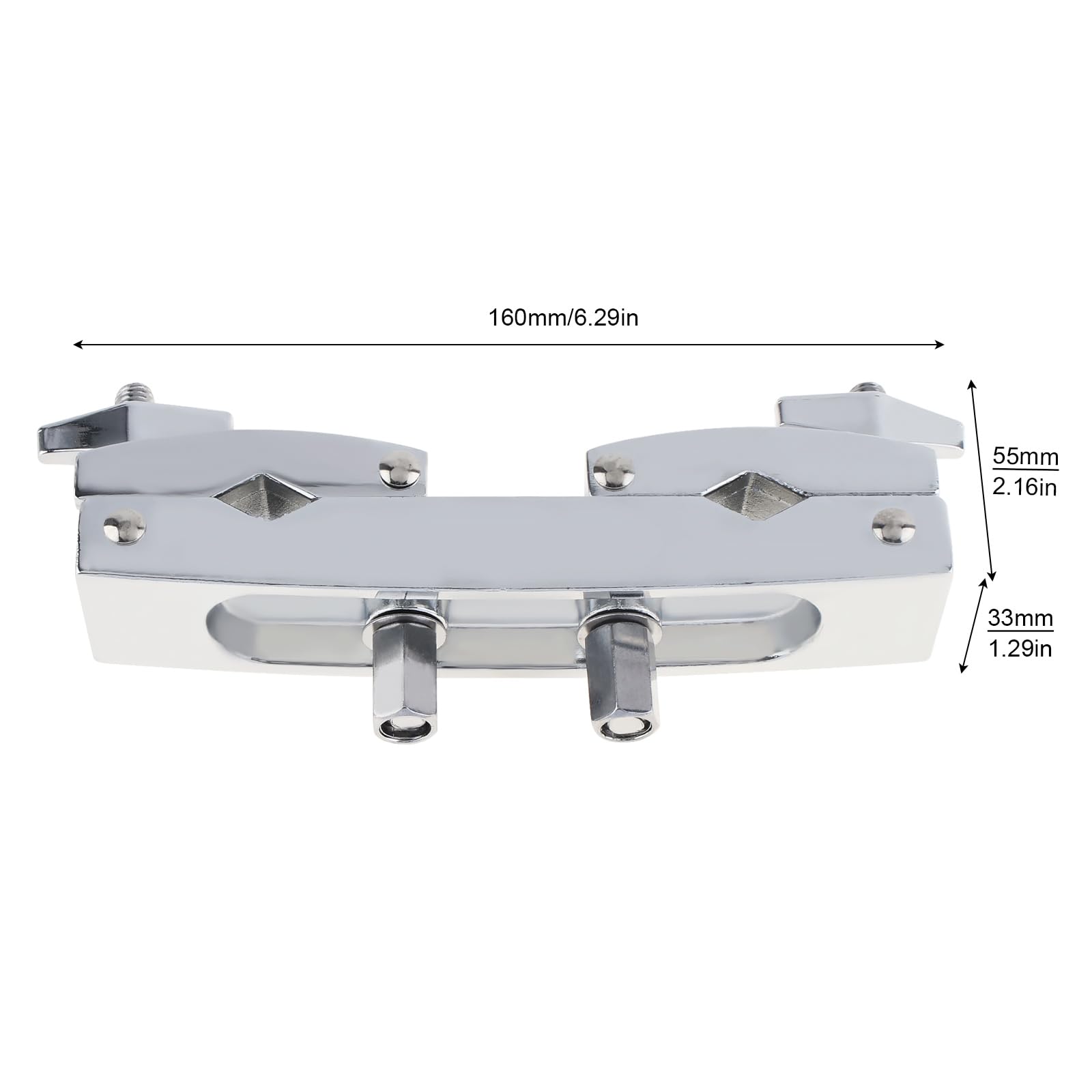 Supporto regolabile per piatti in acciaio inox, multi morsetto per tamburo, supporti e supporti per piatti, morsetto a doppia clip argento