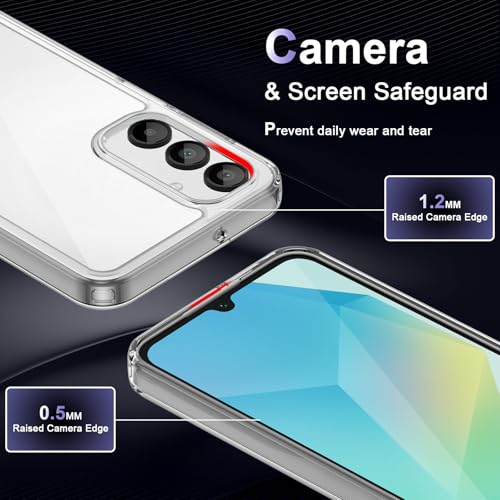 Image of Case for Samsung Galaxy A16 5G /4G, Military Grade Drop Protection Phone Case, Yellowing Resistant, Anti-Scratch Hard PC Back, Shockproof Hard Ultra-Thin Protective Cover, Clear