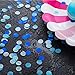 Tissue Confetti Circle Dots for Table Wedding Birthday Party Decoration, 1cm in Diameter (Navy, Turquoise, Light Blue, 60 Grams)