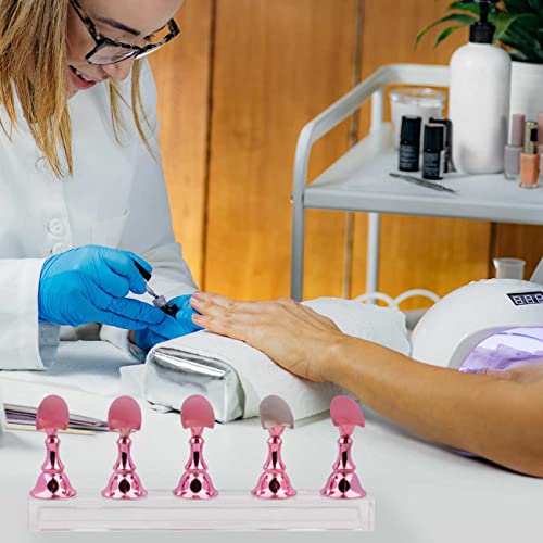 Nail Stand Acrylic Nail Art Display Stand Magnetic Nail Tips Practice Holder 54 Pcs Reusable Adhesive Putty For Diy Painting Nails Stand Kit (Pink) #TOP6
