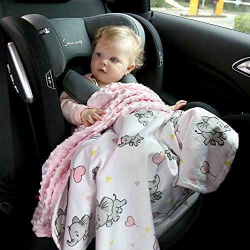 Daysu Silky Micro Soft Plush Baby Blankets For Girls With Print Animal Pattern And Soothing Raised Dots, Double Layer Bed Throws For Baby Crib thumb #4
