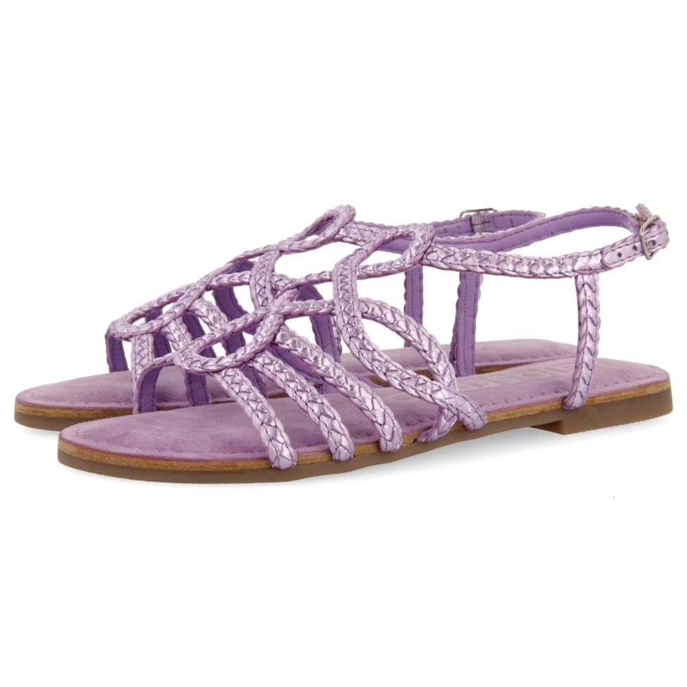 GIOSEPPO Yakima Braided Leather Sandals, Mauve, 3 UK