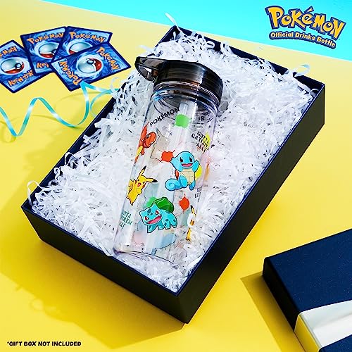 Pokemon Water Bottle with Straw for Kids Tweens Pikachu 580ml Leak Proof BPA Free Plastic Drink Bottle for Travel Sports School Supplies Anime Gifts - Image 2
