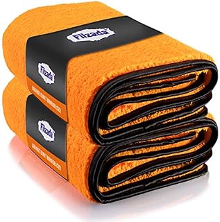 Filzada® 2X Orange Giant XXL (60 x 90 cm) - ściereczka z mikrofibry samochodowej - wyjątkowo miękka mikrofibra - niewiarygodnie chłonna i nie pozostawiająca kłaczków - ściereczka do polerowania samochodu do