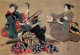 葛飾応為 浮世絵 三曲合奏図 56×38.8cm ポスター 複製 北斎の娘
