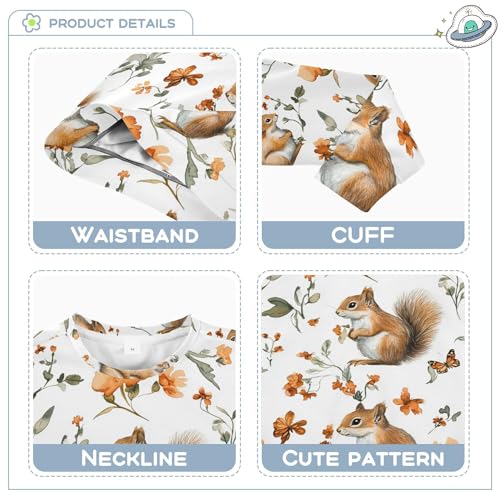 JUNZAN Aesthetic Squirrel White Kids Girls Hoodie Sweatshirt Crewneck Kids Hoodies Boys Sports 4T3