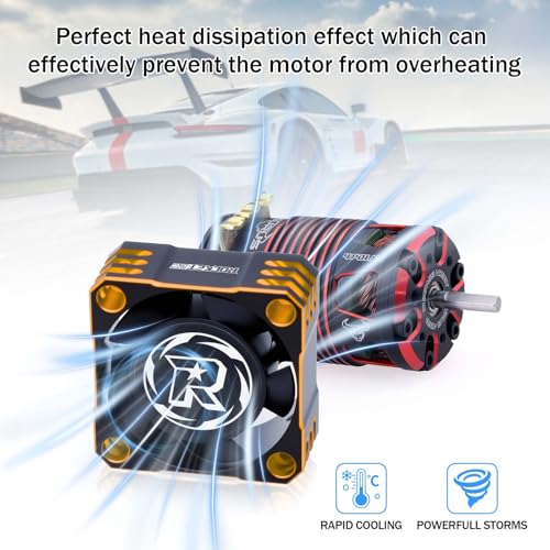Image of Surpass ESC Cooling Fan 25x25mm 32000RPM /8.5V Metal Cooling Fan Turbo ESC Heat Dissipation for 1 /10 1 /8, 1 /12 RC Car TS120 TS160 TS120V2 TS160V2 (Black+Orange)
