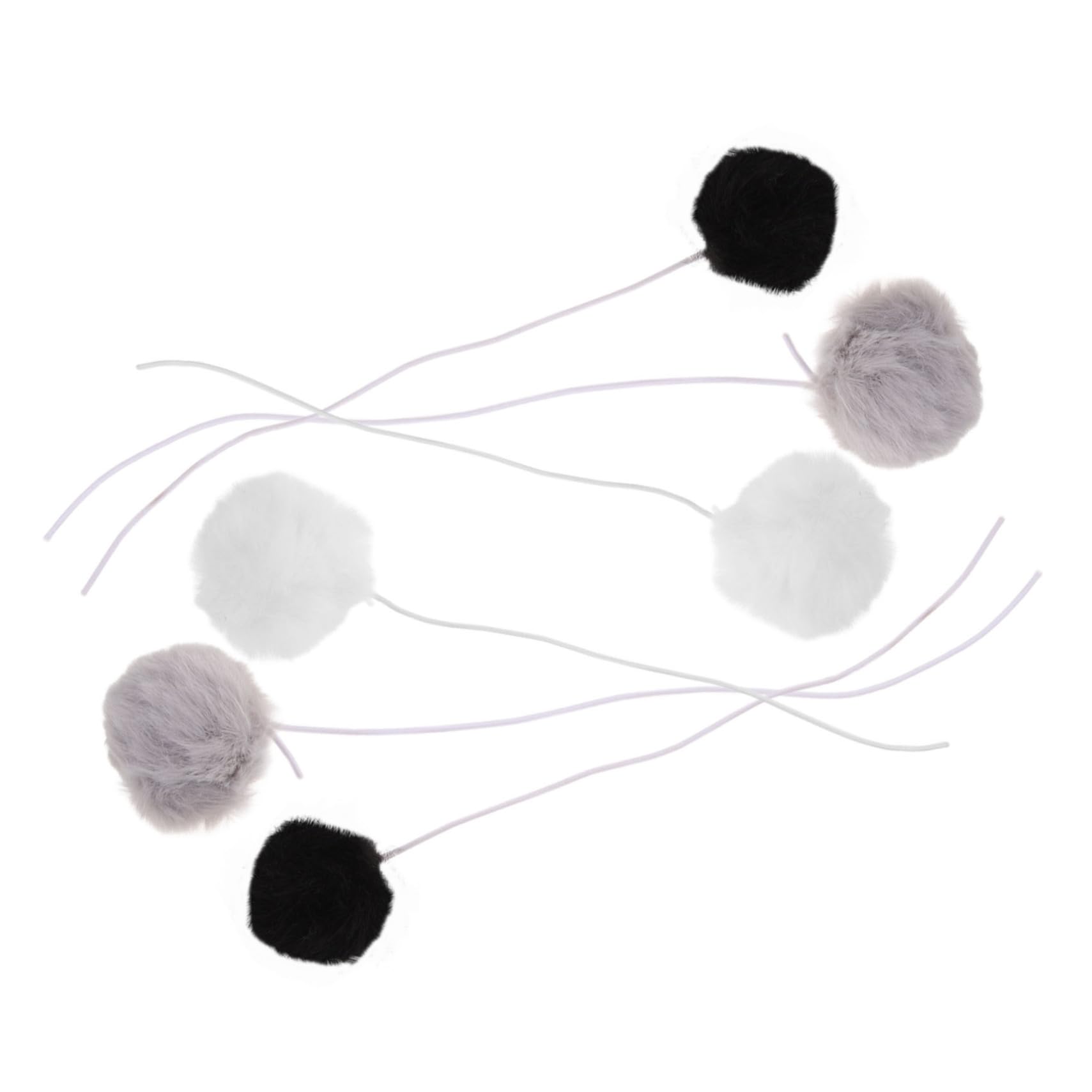 ibasenice 6pcs Interactive Cat Balls Elastic Fuzzy Hanging Balls for Indoor Cats Engaging Pet Supplies for Fun Exercise Relief Lightweight
