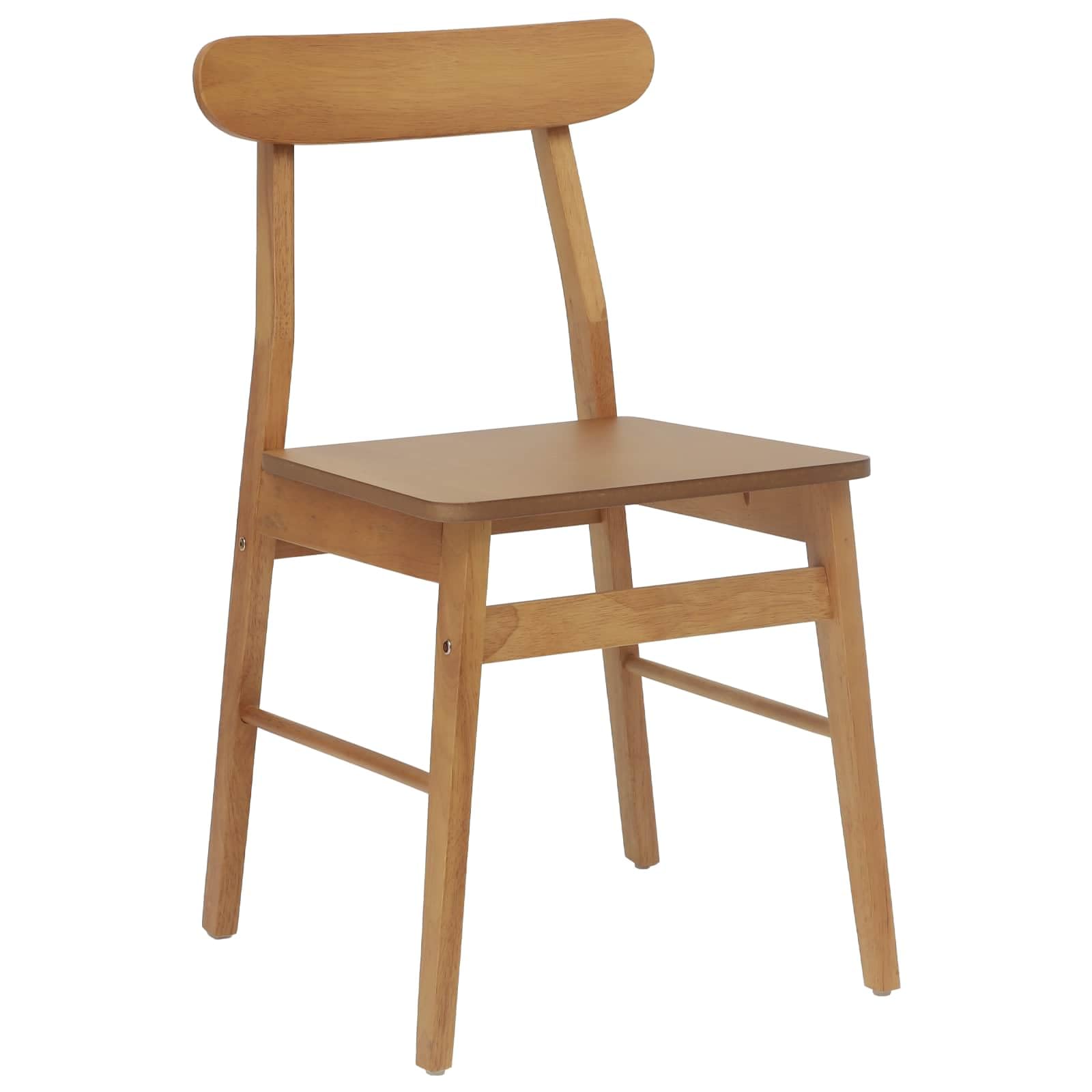 Lot de 2 chaises de salle à manger en bois d'hévéa massif naturel, durables, robustes, adaptées pour cuisine, salle à manger, salon, bureau - Élégantes et confortables