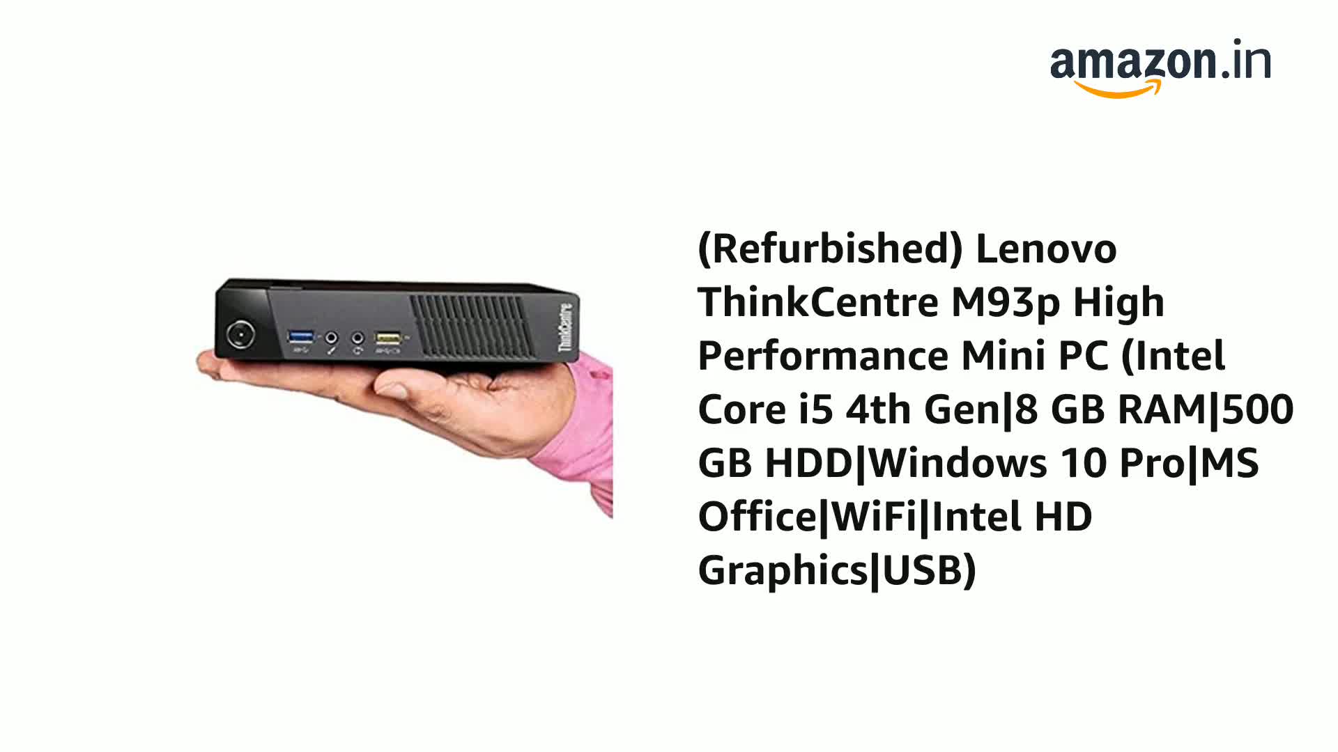 Refurbished) Lenovo ThinkCentre M93p High Performance Mini PC