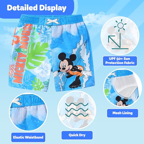 Disney Mickey Mouse Boys UPF 50+ Swim Trunks Bathing Suit for Toddler and Big Kids4